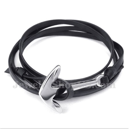Men's Titanium Leather Bracelet