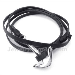 Men's Titanium Leather Bracelet