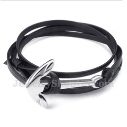 Men's Titanium Leather Bracelet