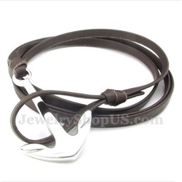 Men's Titanium Leather Bracelet