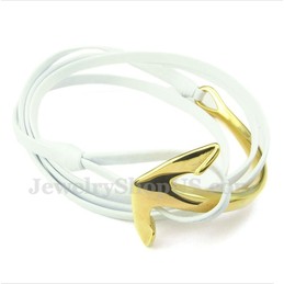 Men's Titanium Leather Anchor Bracelet