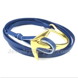 Men's Titanium Leather Anchor Bracelet