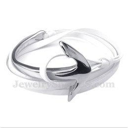 Men's Titanium Leather Anchor Bracelet
