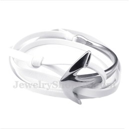 Men's Titanium Leather Anchor Bracelet