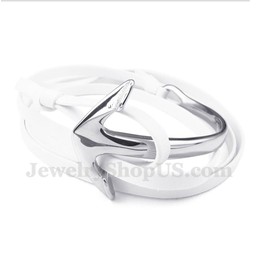 Men's Titanium Leather Anchor Bracelet