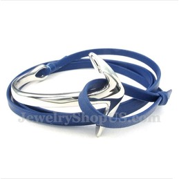 Men's Titanium Leather Anchor Bracelet