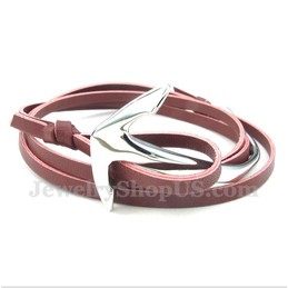 Men's Titanium Leather Anchor Bracelet