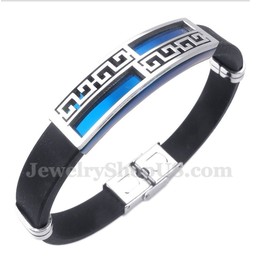 Men's Titanium Rubber Blue Bracelet