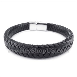 Men's Titanium Leather Bracelet