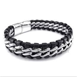 Men's Titanium Leather Bracelet