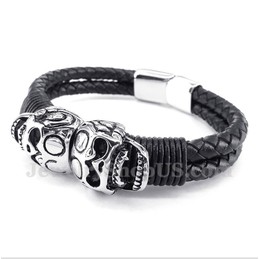 Men's Titanium Leather Bracelet