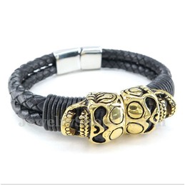 Men's Titanium Leather Bracelet
