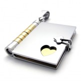 Gold Book Lovers Titanium Pendant 20469