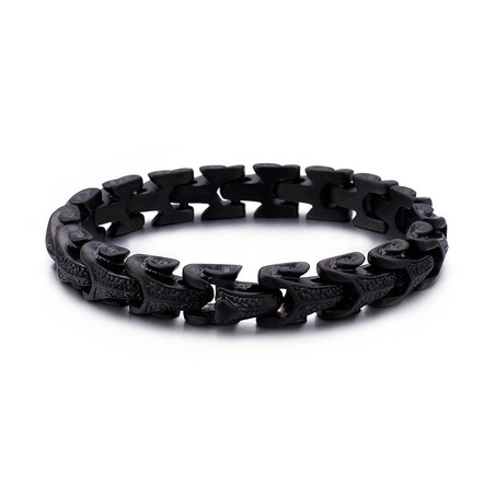 Black men's titanium bracelet dragon scale pattern