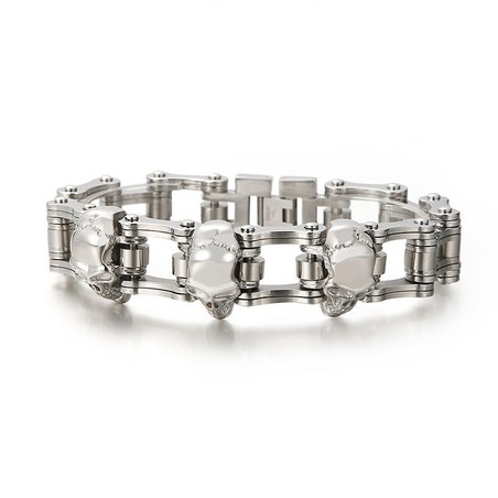  Cool Skull Cycling Men's Titanium Bracelet