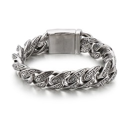 Vintage New Jewelry Cool Flower Men's titanium Bracelet