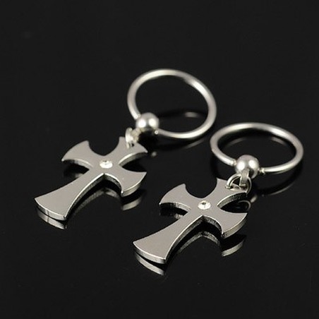 Mens Titanium cross earrings