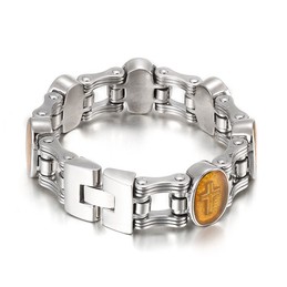  Street fashion cross bicycle men's titanium bracelet