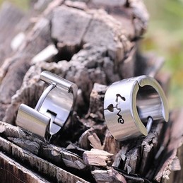 Mens Titanium earrings with love