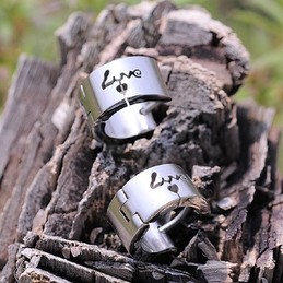 Mens Titanium earrings with love