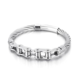 chic style titanium men and women biker chain splicing bracelet