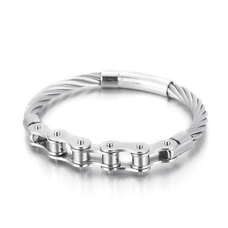 chic style titanium men and women biker chain splicing bracelet