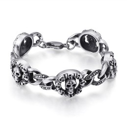 Fashion Titanium skull bracelet for men