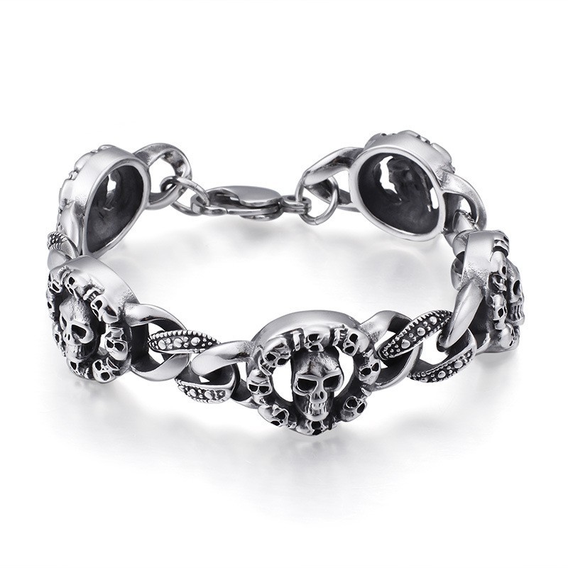 Fashion Titanium skull bracelet for men