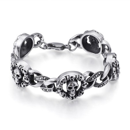 Fashion Titanium skull bracelet for men