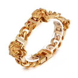 Lion head bracelet bracelet bracelet HIPHOP street dance male titanium jewelry