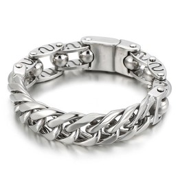  Fashion Round beads chic style men's titanium bracelet