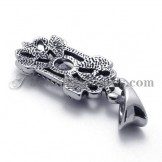 Elegant Titanium Pendant with Black Zircon