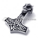 Fashion Skull with Cross Titanium Pendant