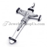 Elegant Black Titanium Jesus Cross Pendant