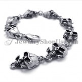 Elegant Titanium Skulls Bracelet