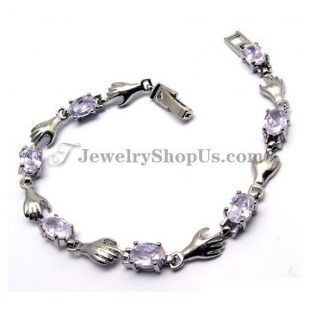 Fashion Hands Shape Alloy Bracelet with Zircons 