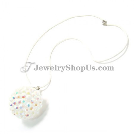 Fashion Alloy White Plexiglass and Rhinestones Pendant