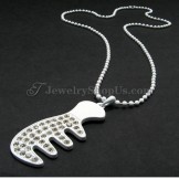 Fashion White Alloy Comb Shape Pendant with Rhinestones