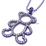 Elegant Bear Shape Alloy Pendant with Black Rhinestones