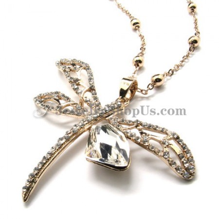 Fashion Yellow Alloy Pendant with Rhinestones