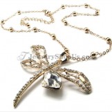 Fashion Yellow Alloy Pendant with Rhinestones