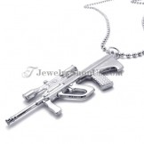 Fine Rifle Shotgun Shape Silver Alloy Pendant