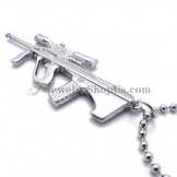 Fine Rifle Shotgun Shape Silver Alloy Pendant