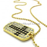 Elegant Gold Alloy Pendant with Black Rhinestones Corss