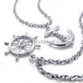 Elegant Alloy Rudder and Anchor Lovers Pendants