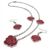 Attractive Design Pretty and Colorful High Quality Titanium Jewelry Sets Including Necklace Pendant Earring - Free Shipping