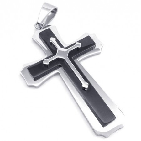 Finely Processed Delicate Colors Excellent Quality Titanium Cross Pendant