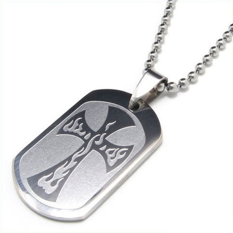 Cool Man Cross Titanium Steel Necklace -New-