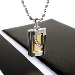Man High Quality Gemstone Titanium Steel necklace