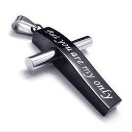 man's titanium steel cross pendant necklace